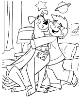 A coloring page of krypto the superdog